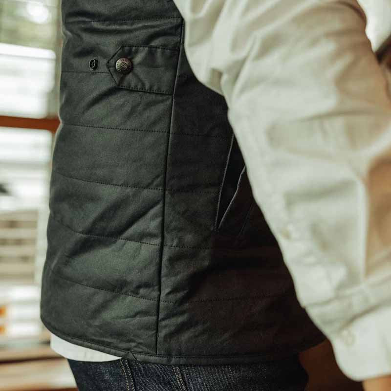 Herren Gepolsterte Steppweste mit Stehkragen und Zwei-Wege-Reißverschluss Drune