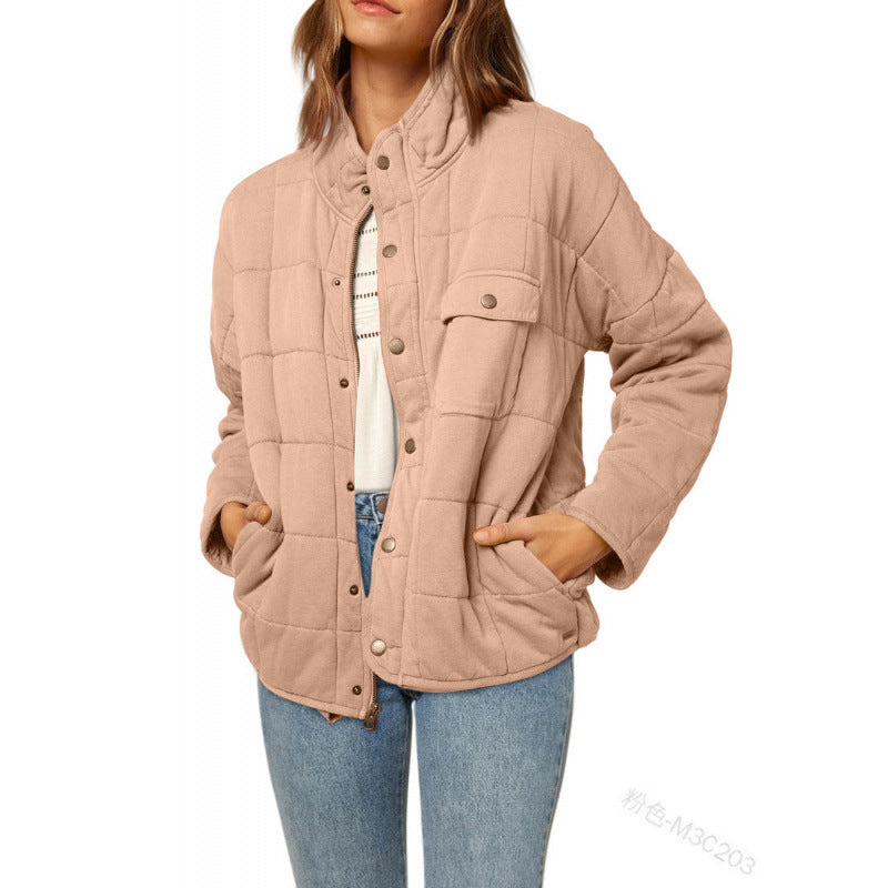 Damen Steppjacke mit dekorativem Knopf Drune