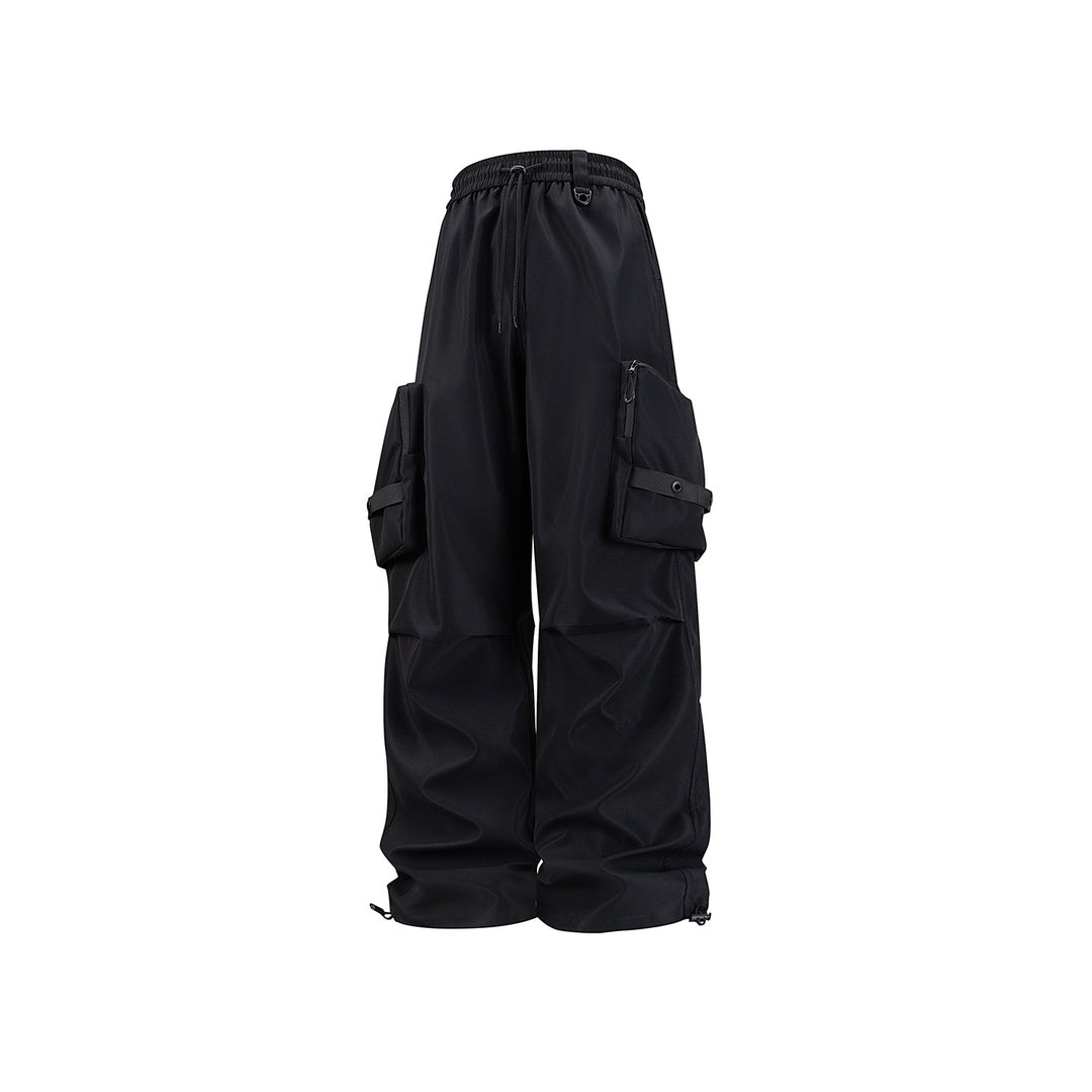 Herren Weite Utility-Cargohose mit großvolumigen Klappentaschen und Kordelzugbund Drune