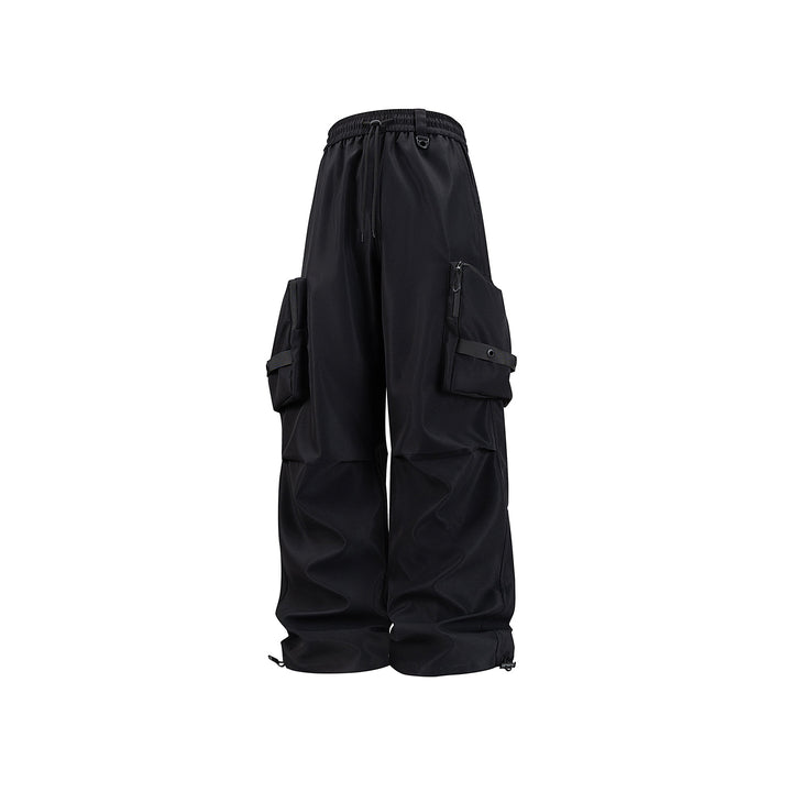Herren Weite Utility-Cargohose mit großvolumigen Klappentaschen und Kordelzugbund Drune