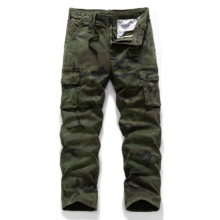 Herren Cargohose im Military‑Look mit Mehrfachtaschen, Kordelzugbund und verstärkten Kniepartien Drune