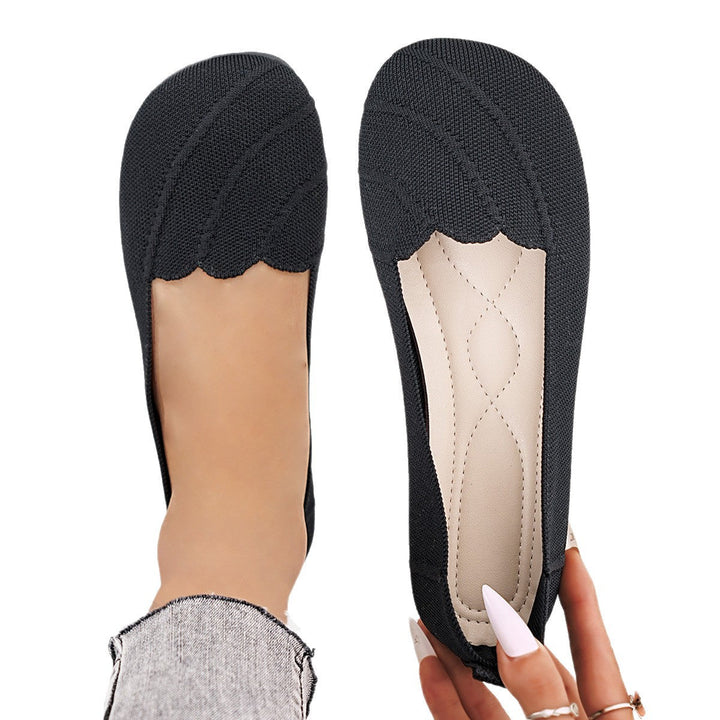 Damen Ballerinas mit elegantem Wellenmuster und rutschfester Sohle Drune