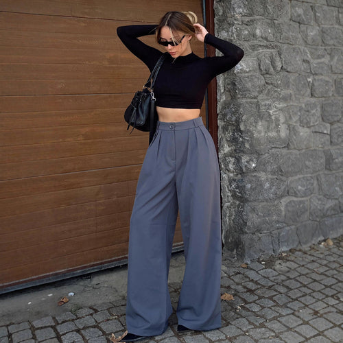 Damen Elegantes und bequemes Oberteil mit hoch geschnittenen Hosen Drune