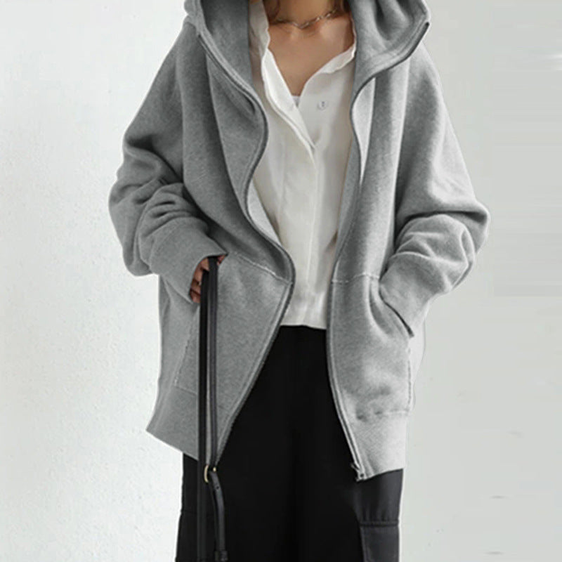Drune | Loose jacket with hood and zipper