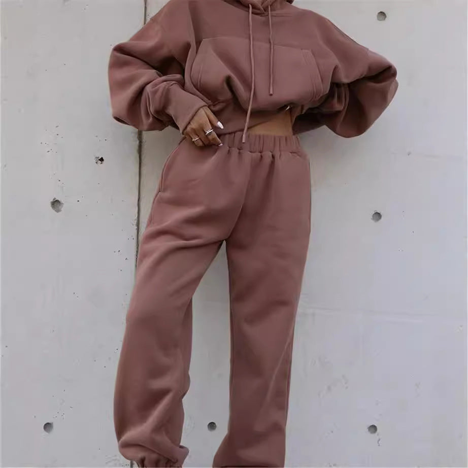 Damen lässiges Sweatshirt und Jogginghose-Set Drune
