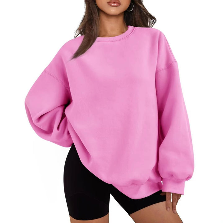 Damen Oversized Sweatshirt mit Rundhalsausschnitt, extraweichem French‑Terry und überschnittener Schulter Drune
