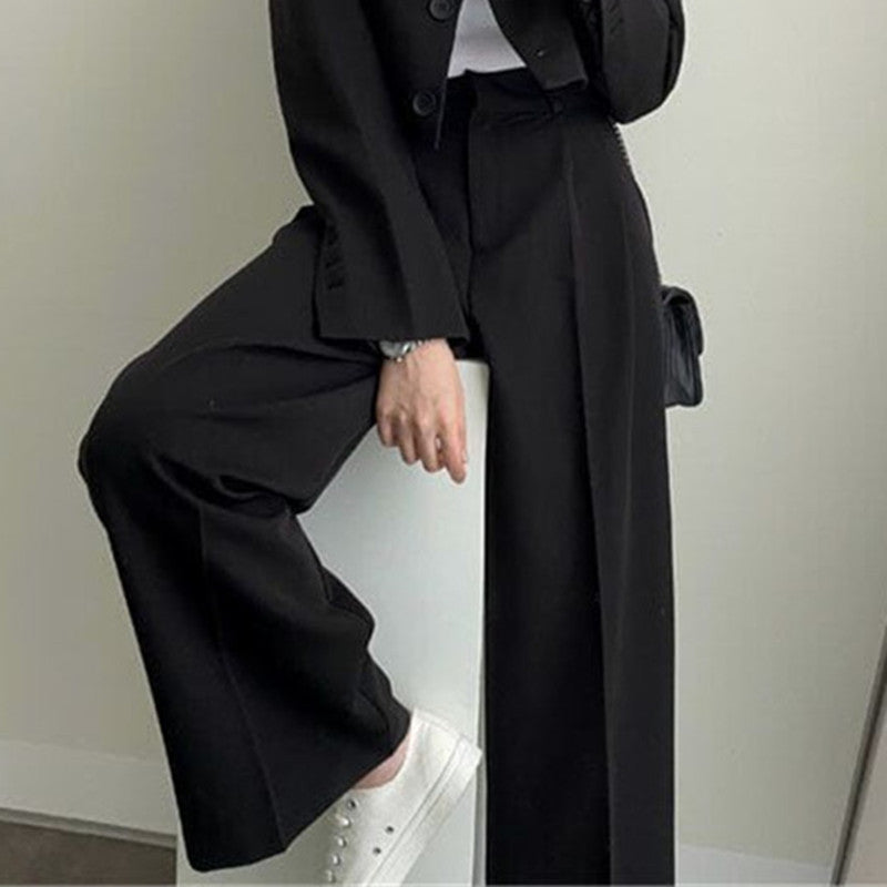 Damen Elegante und hoch taillierte Stoffhose Drune