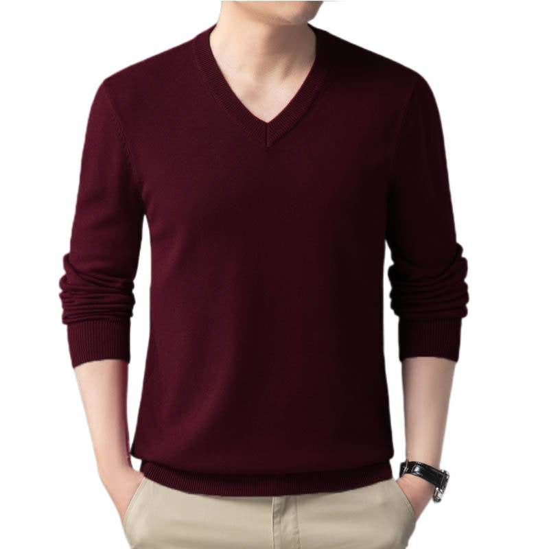 Herren Feiner V‑Ausschnitt Feinstrickpullover in schlanker Passform Drune