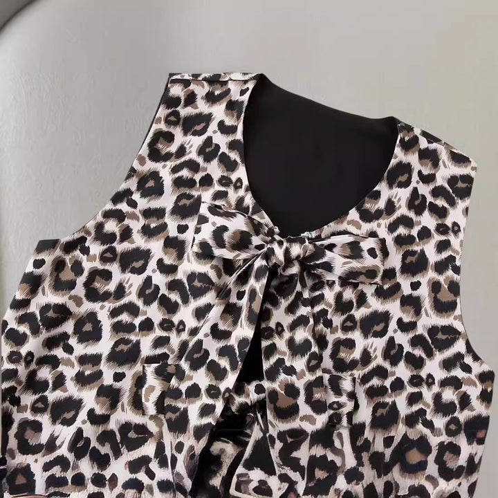 Damen Weite Leoprint-Hosen Drune