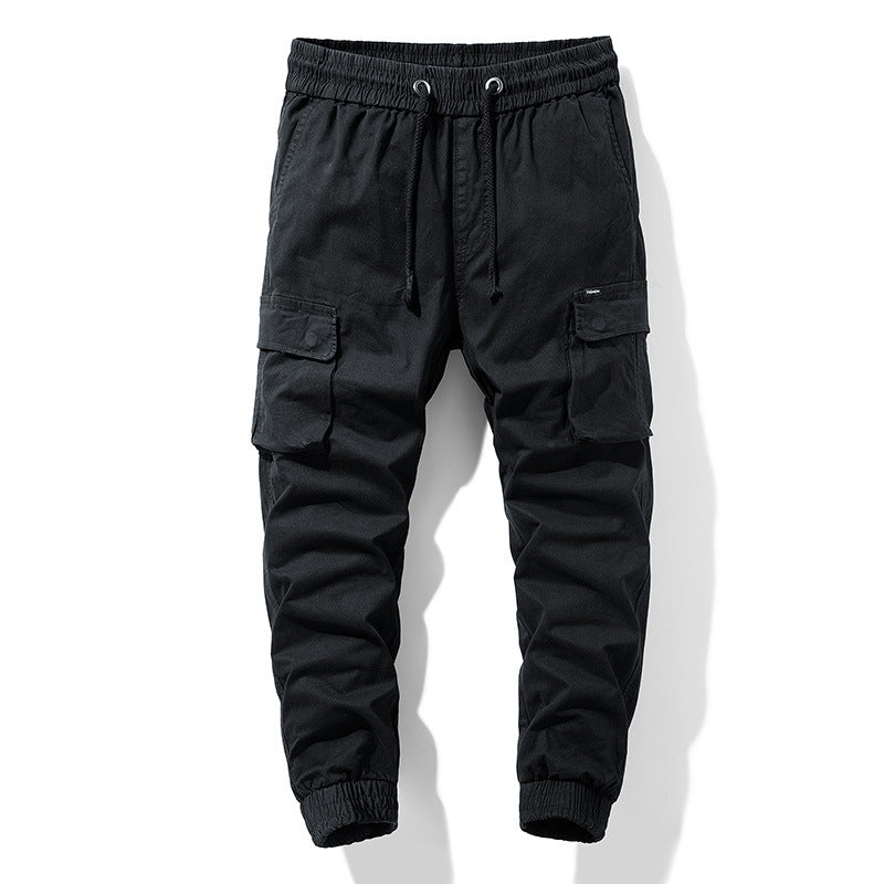 Herren Funktionale Cargo-Joggerhose mit elastischem Komfortbund, großzügigen Klapp-Utility-Taschen und gerippten Knöcheln Drune