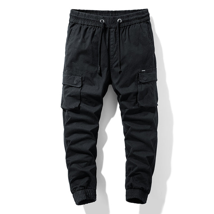 Herren Funktionale Cargo-Joggerhose mit elastischem Komfortbund, großzügigen Klapp-Utility-Taschen und gerippten Knöcheln Drune