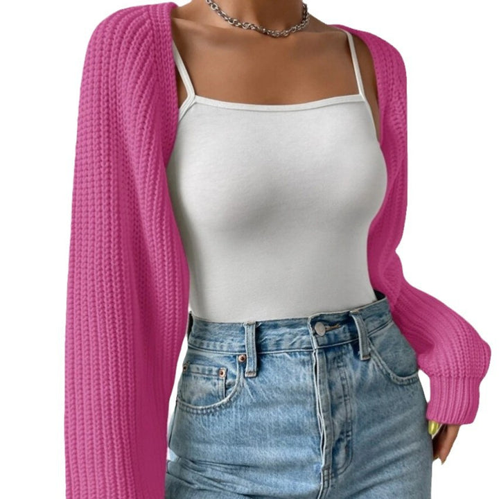 Damen Strickjacke mit strukturierter Textur und weiten Ärmeln Drune