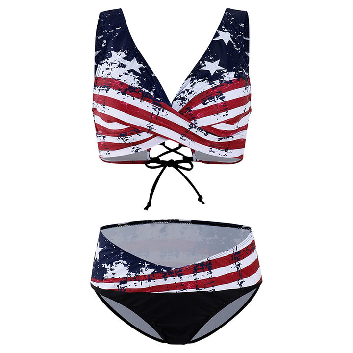 Damen Sportlicher Bikinis mit modischem Wickeldesign Drune