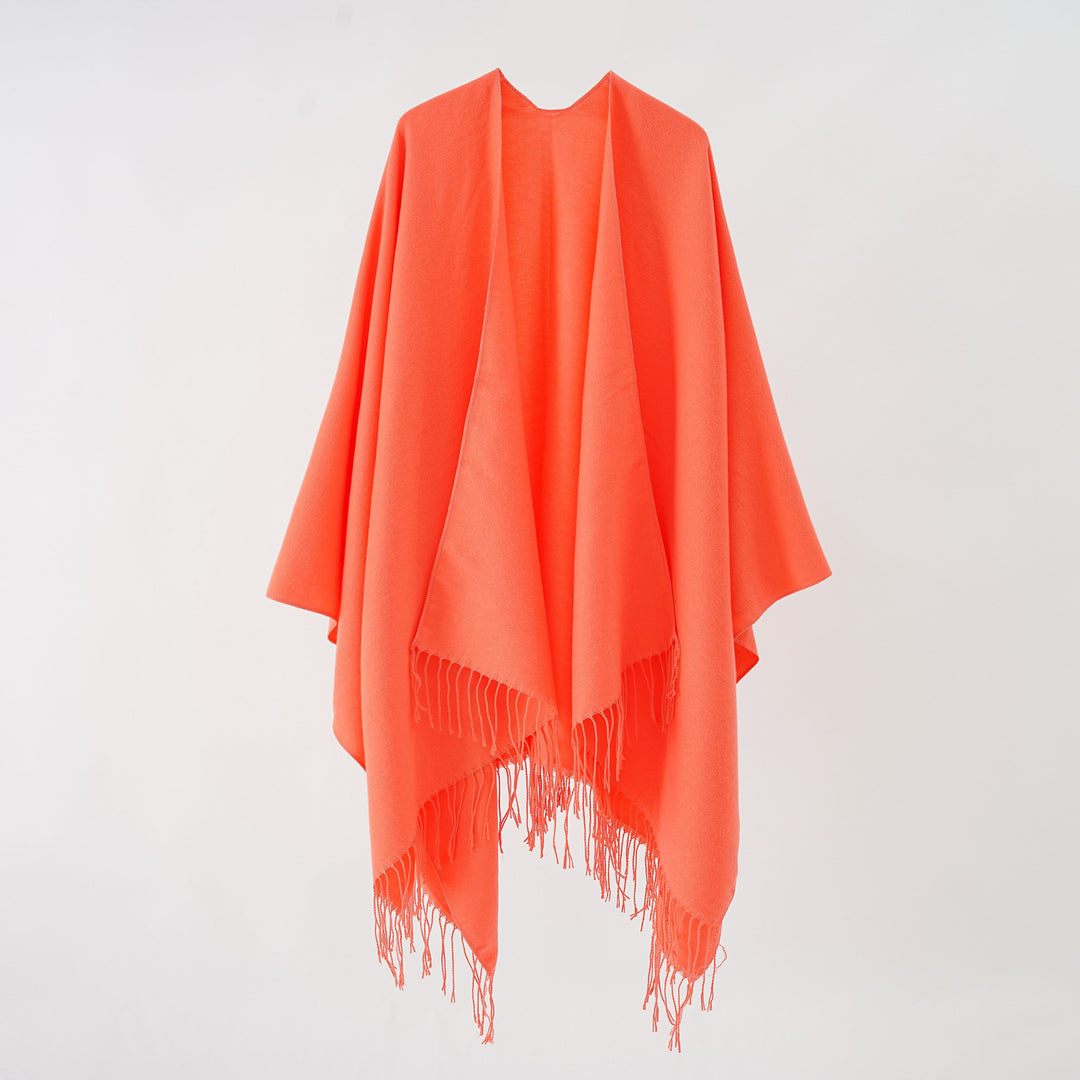 Damen modischer Fransen-Poncho aus weichem Material mit luxuriösem Fall Drune