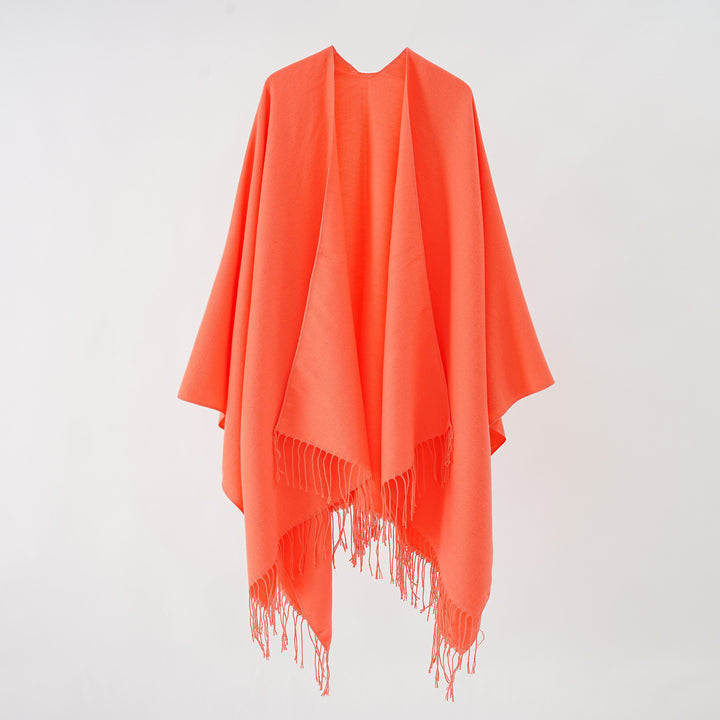 Damen modischer Fransen-Poncho aus weichem Material mit luxuriösem Fall Drune