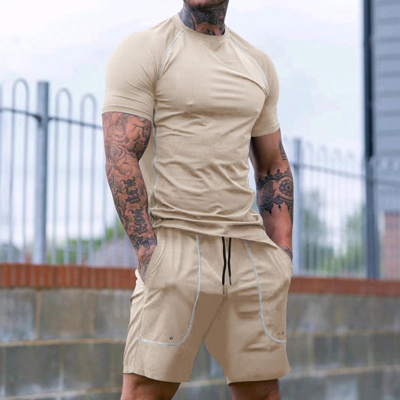 Herren Sportliches Kurzarm-Set aus atmungsaktivem Funktionsmaterial mit elastischem Bund Drune
