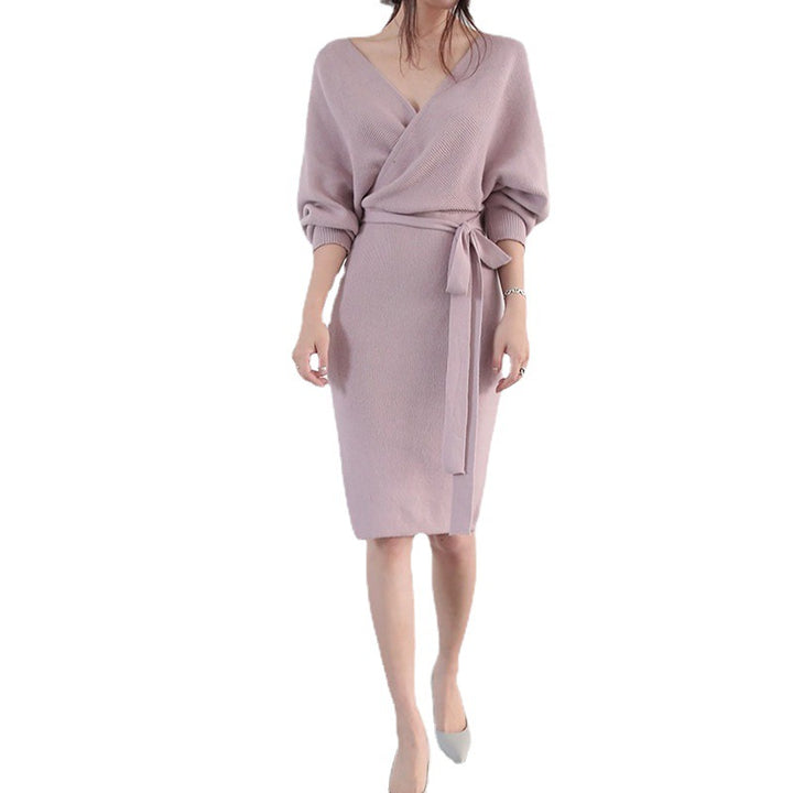 Damen Wickelkleid aus weichem Strick Drune
