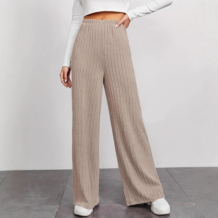 Damen Weitgeschnittene Strickhose mit raffiniertem Strukturmuster Drune