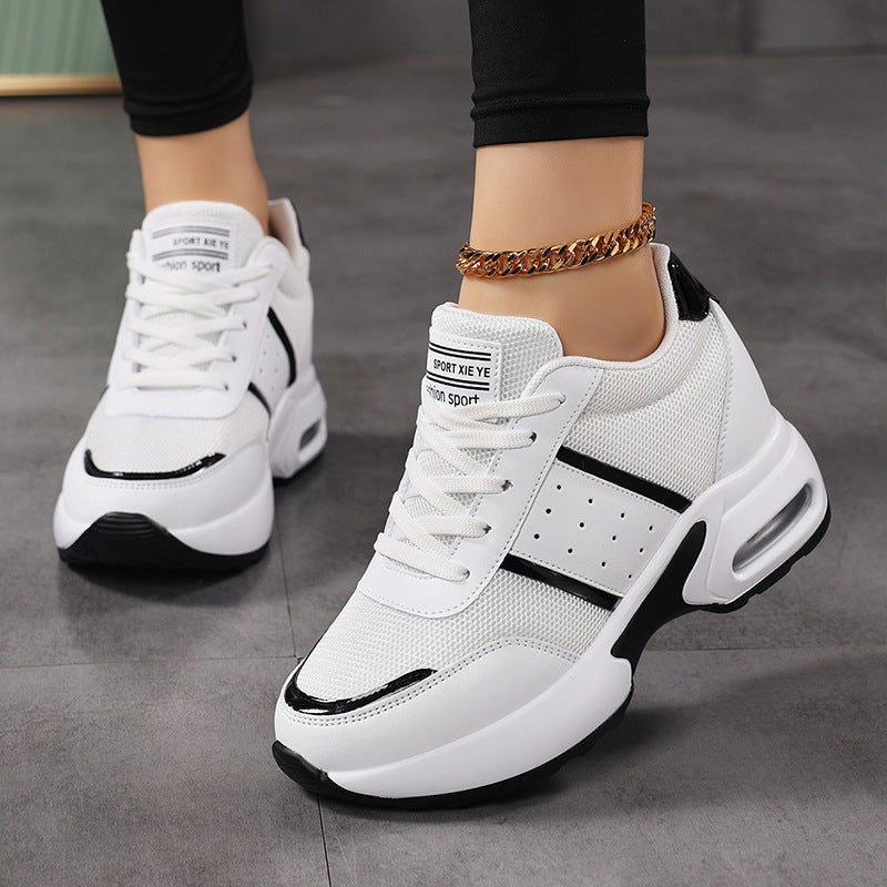 Damen nan sportlicher Plateausneaker mit Luftkissen-Zwischensohle und metallic-Applikationen Drune
