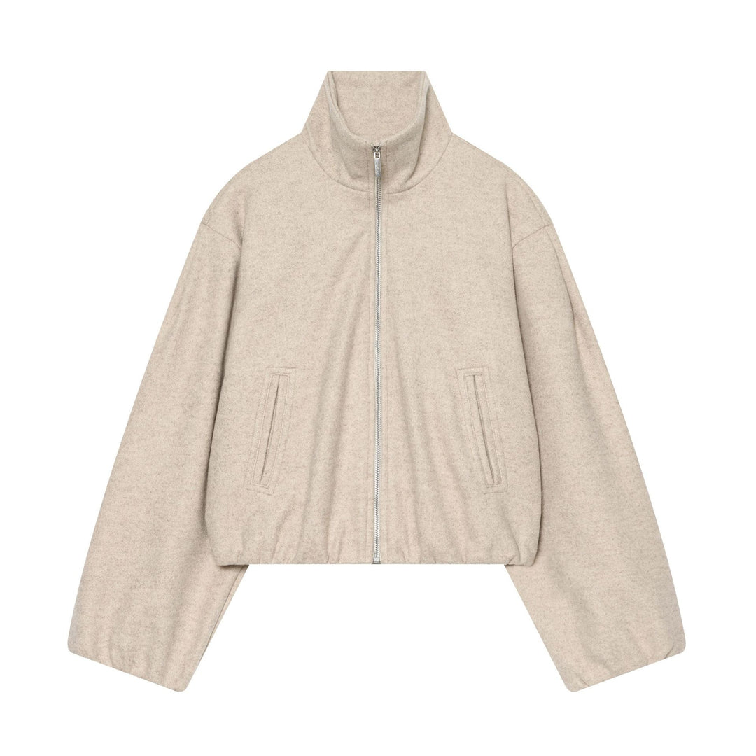 Damen Cropped Wollmix-Blouson mit hohem Stehkragen und Reißverschluss Drune