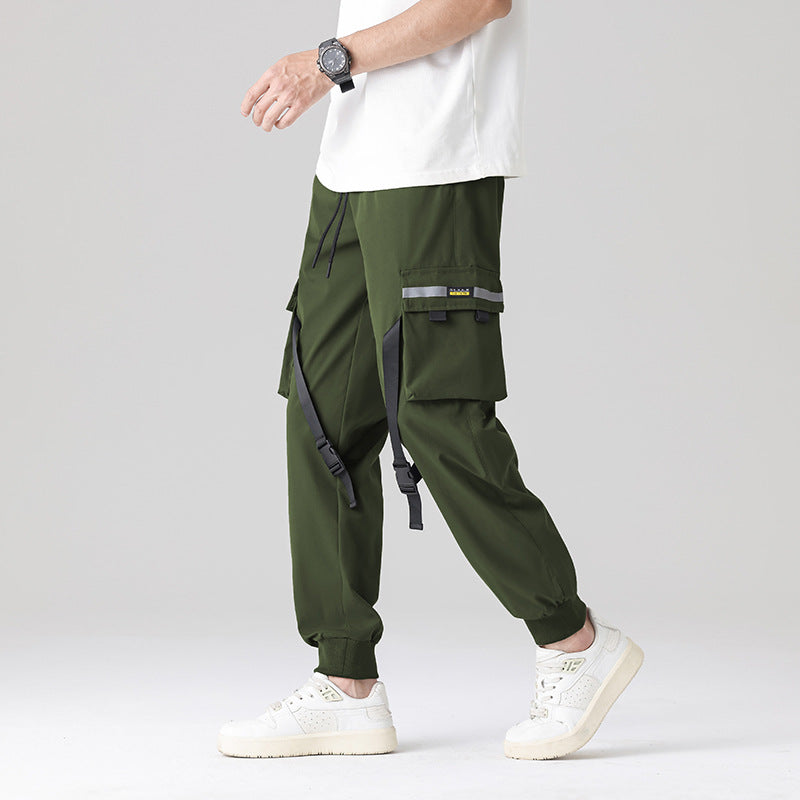 Herren Tech‑Utility Cargohose mit multifunktionalen Beintaschen, verstellbaren Gurtbändern & elastischen Bündchen Drune