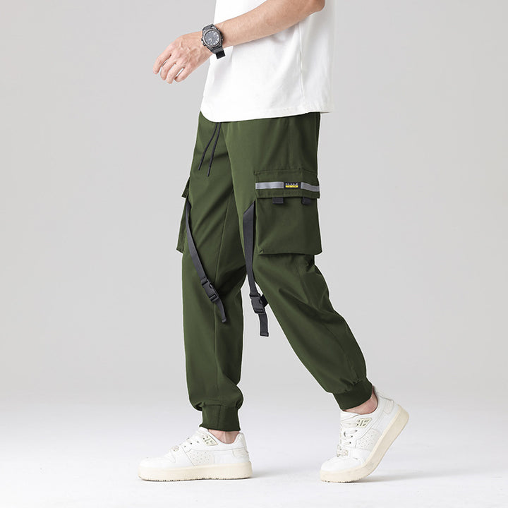 Herren Tech‑Utility Cargohose mit multifunktionalen Beintaschen, verstellbaren Gurtbändern & elastischen Bündchen Drune