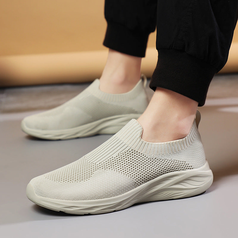 Unisex nan elastischer Strick-Schlupfschuh mit ergonomischer Dämpfungssohle und Fersenlasche Drune