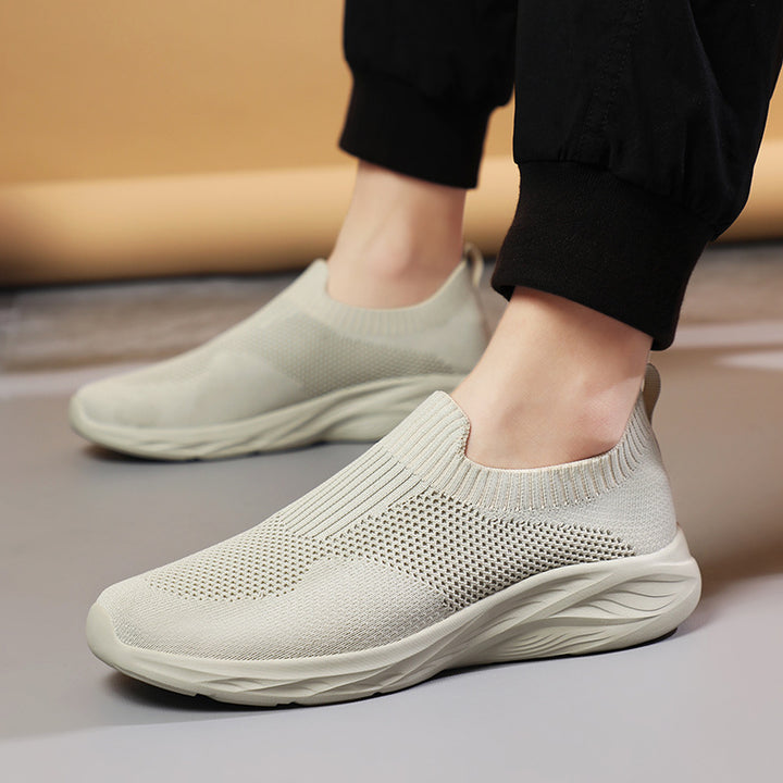 Unisex nan elastischer Strick-Schlupfschuh mit ergonomischer Dämpfungssohle und Fersenlasche Drune