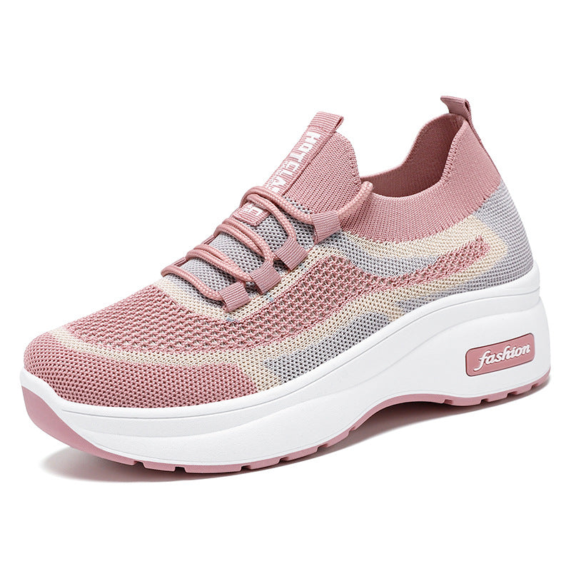 Damen Sportliche Sneakers mit atmungsaktiver Strick-Oberfläche und flexibler Sohle Drune