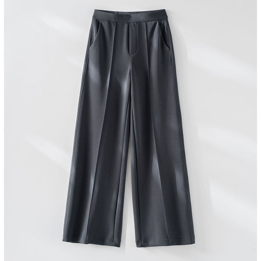 Damen Weite Palazzo-Hose aus Ponte-Jersey mit elastischem Komfortbund und Bügelfalte Drune
