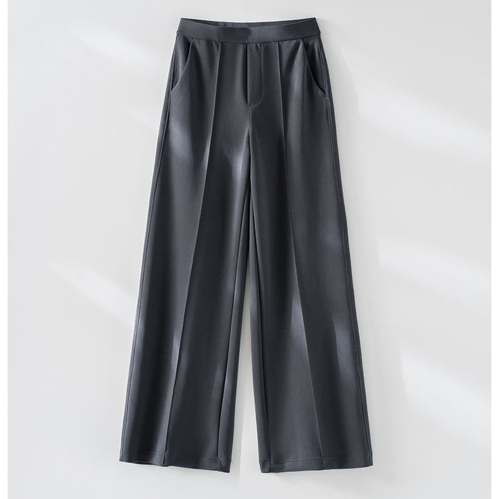 Damen Weite Palazzo-Hose aus Ponte-Jersey mit elastischem Komfortbund und Bügelfalte Drune