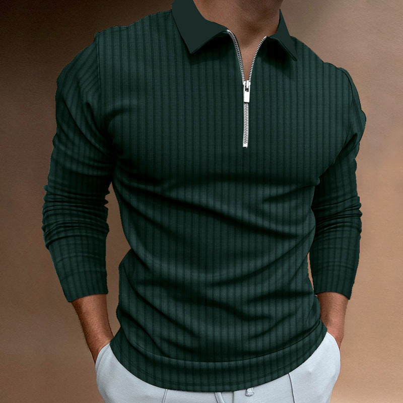 Herren Poloshirt mit elegantem Reißverschluss und strukturiertem Design Drune