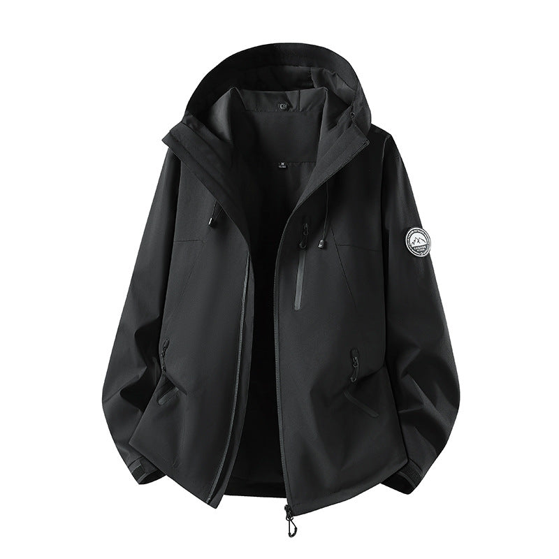 Herren Wasserdichte Softshell-Jacke mit Kapuze und atmungsaktiver Membran Drune