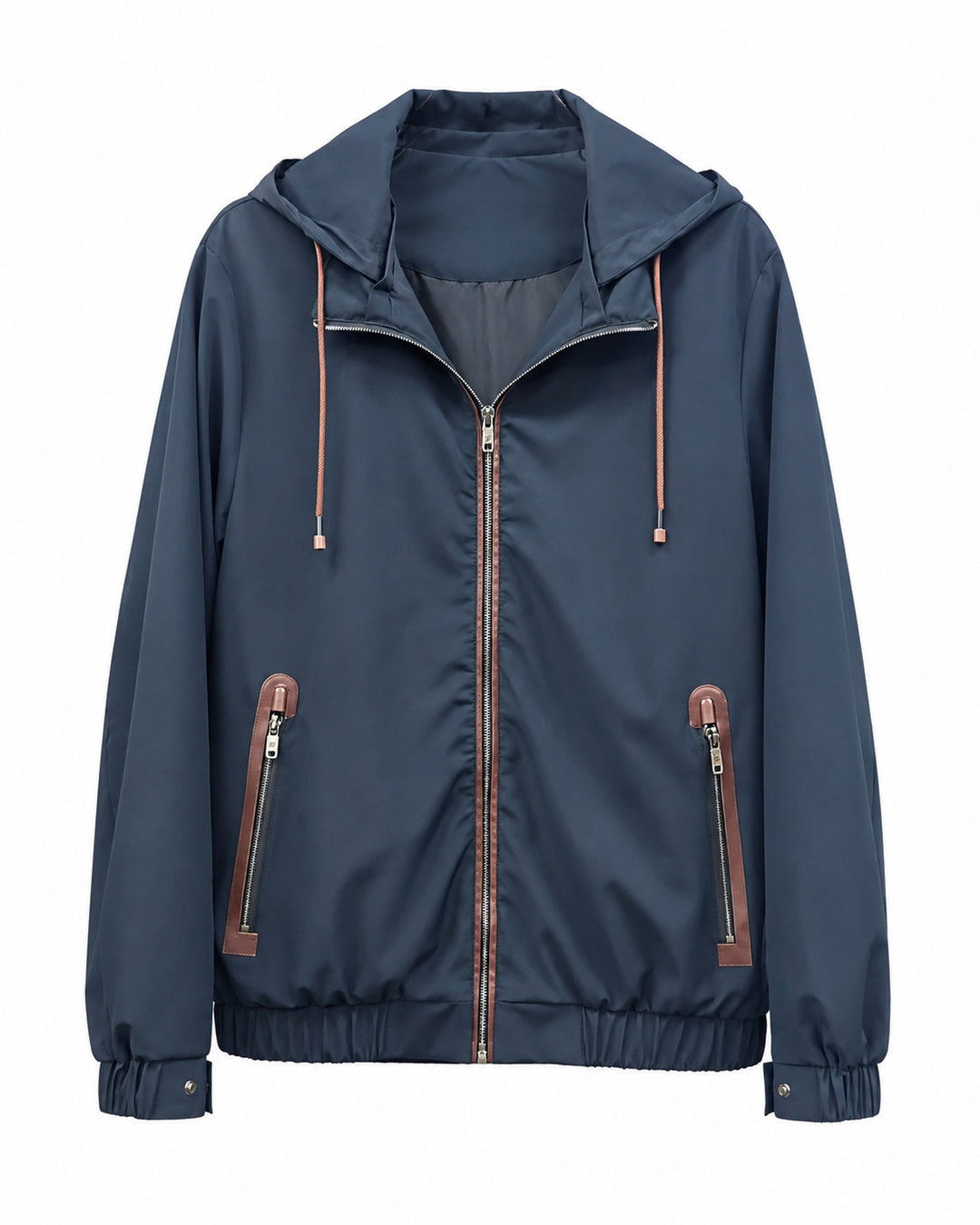 Herren Leichte Softshell‑Hoodiejacke mit wasserabweisender Außenlage, Lederapplikationen und Reißverschlusstaschen Drune