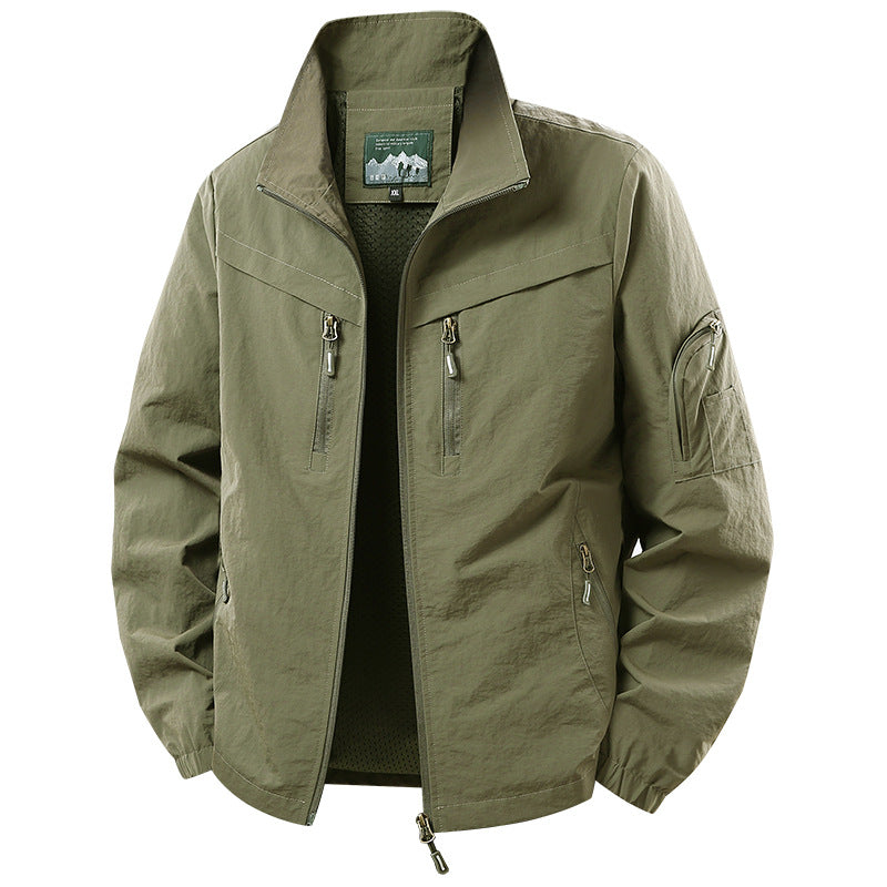 Herren Leichte Funktions‑Jacke mit Mesh‑Futter und Mehrfach‑Reißverschlusstaschen Drune