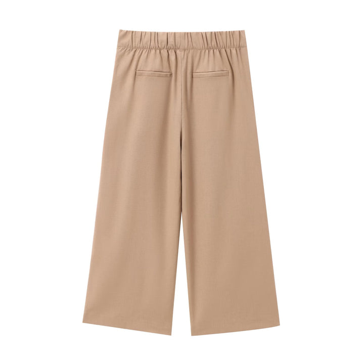 Damen Weite Culotte-Hose mit elastischem Bund und geradem Bein Drune