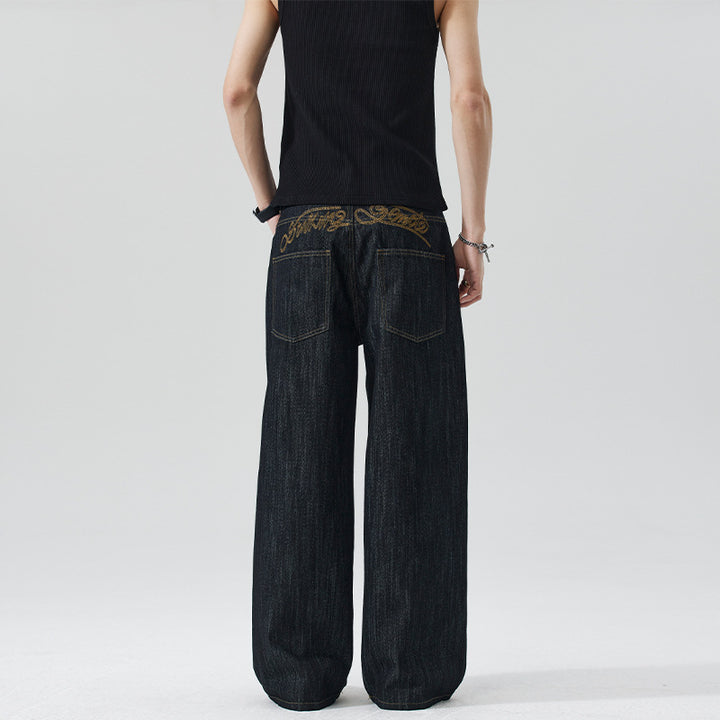 Herren Oversize-Denim-Palazzohose mit extra weitem Bein und soften Drape-Effekt Drune