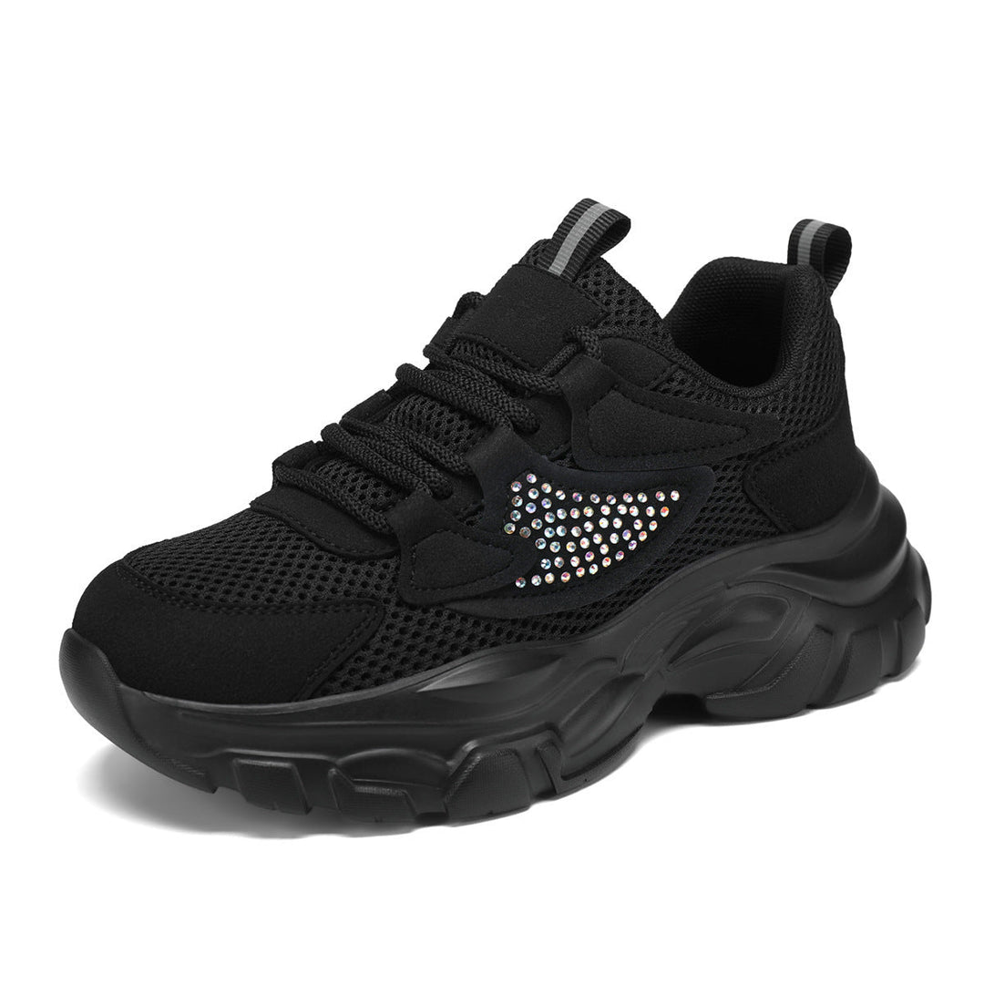 Damen Sportliche Sneakers mit Glitzerdetails und atmungsaktivem Obermaterial Drune