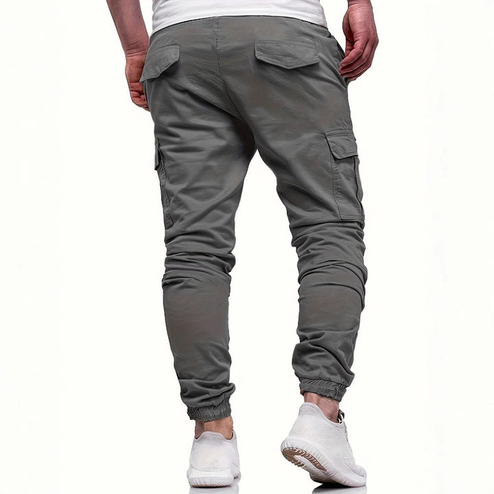 Herren Slim‑Tapered Utility‑Cargohose im Joggerstil mit Klapp- und Reißverschlusstaschen Drune