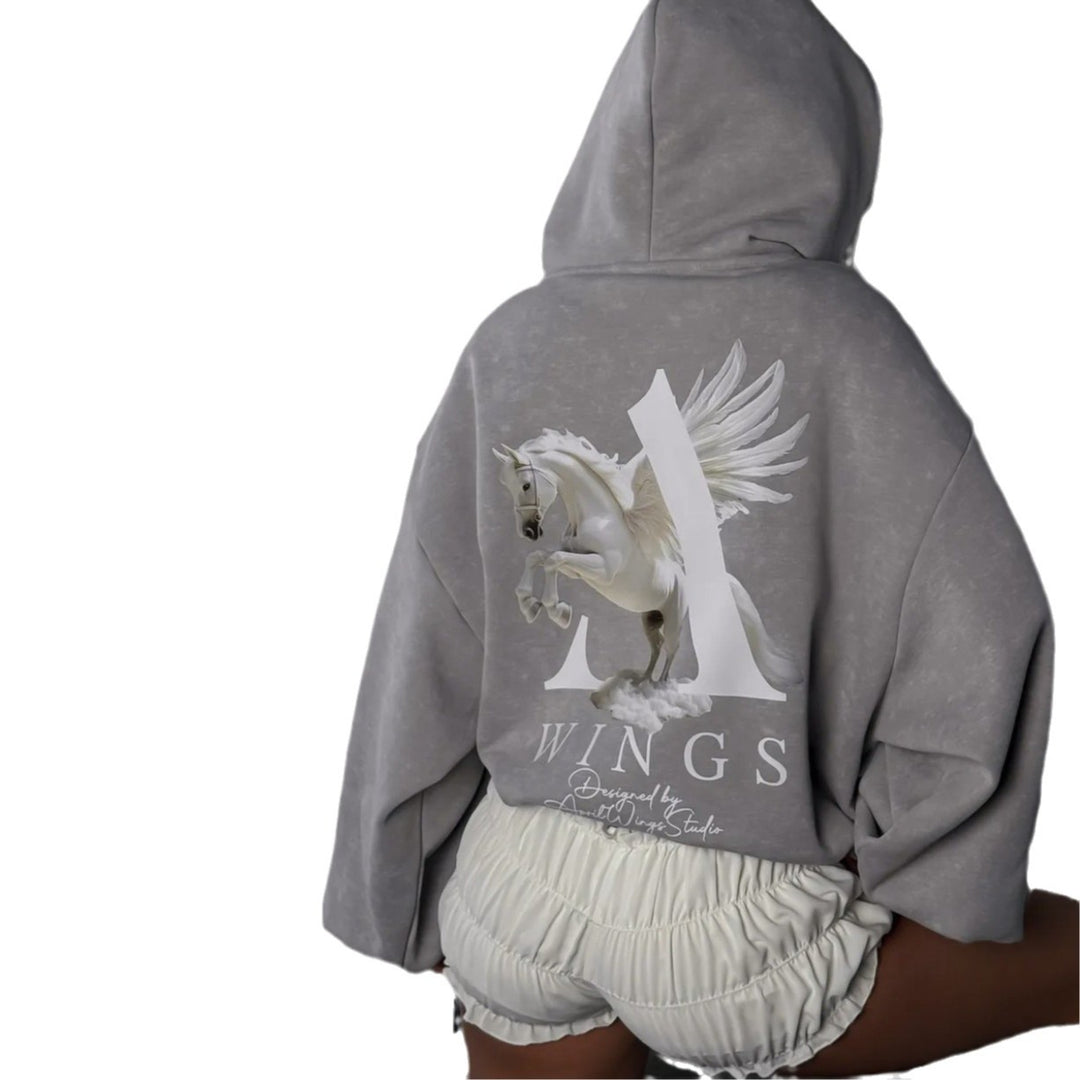 Damen Urbaner Hoodie mit einzigartigem Grafikdesign Drune