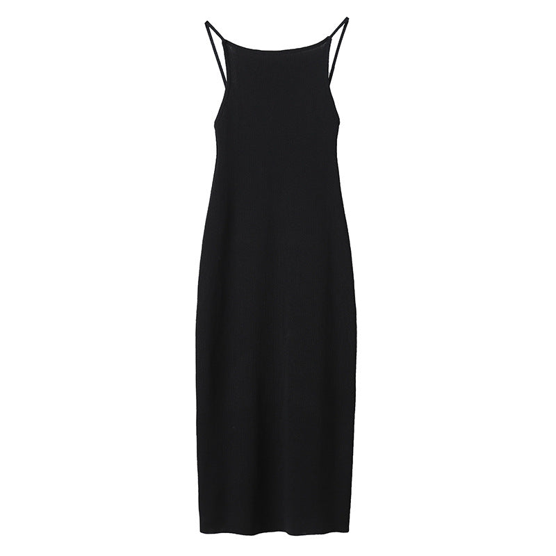 Damen lässiges Maxikleid mit figurbetontem Schnitt und feiner Rippstruktur Drune