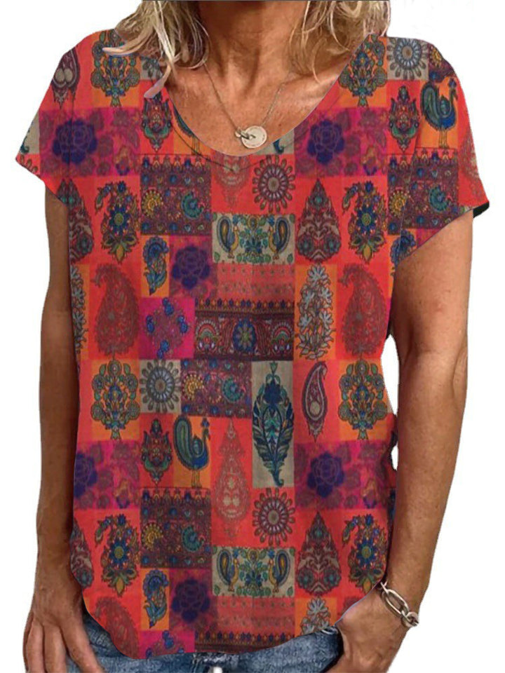 Damen Lockere Bluse mit buntem Paisleymuster Drune