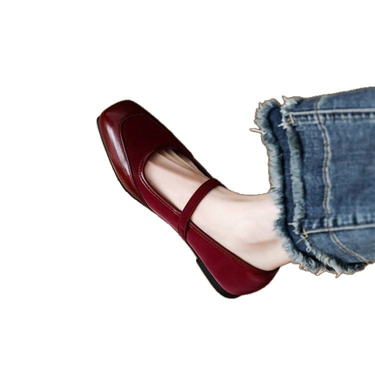 Damen klassische Mary Jane Ballerinas mit modischer Schnallenapplikation Drune