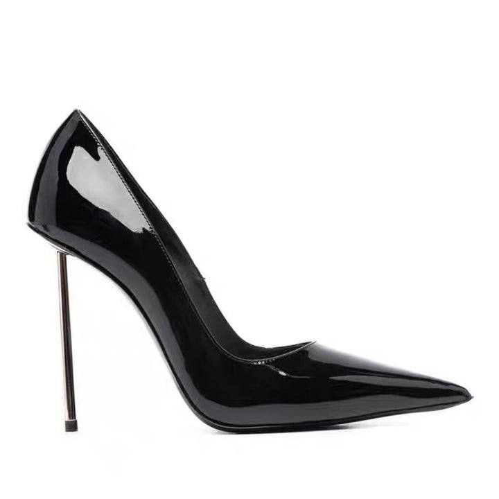 Damen spitze Lackpumps mit ultraschlankem Metallstiletto Drune