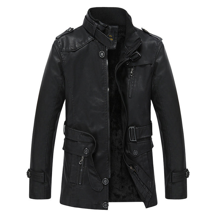 Herren Modische Kunstlederjacke mit praktischen Taschen Drune