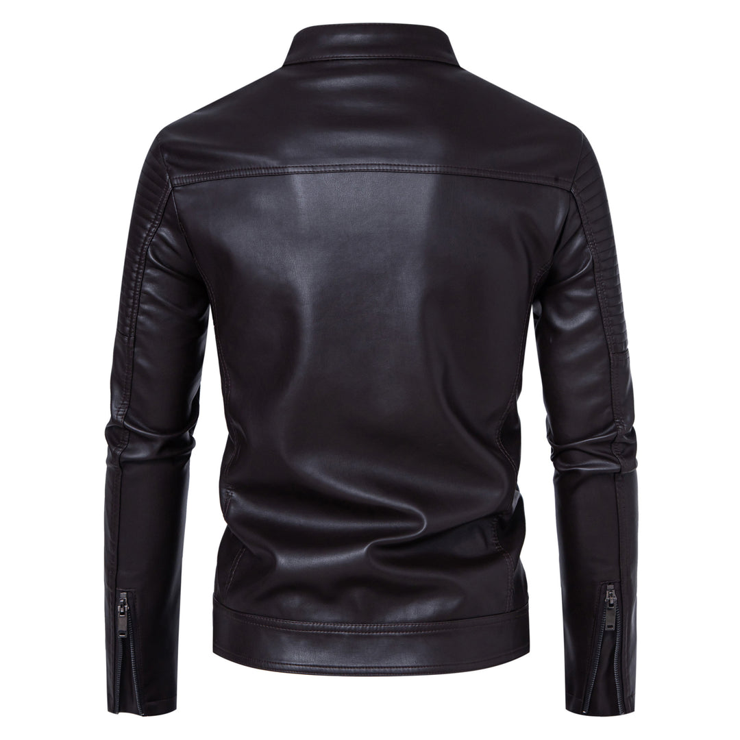 Herren Modische und derbe Lederjacke Drune