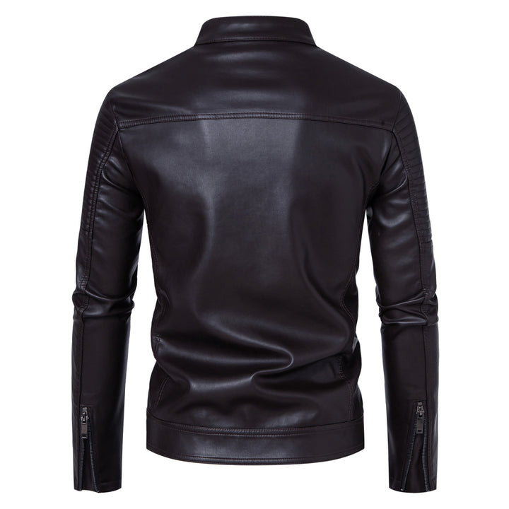 Herren Modische und derbe Lederjacke Drune