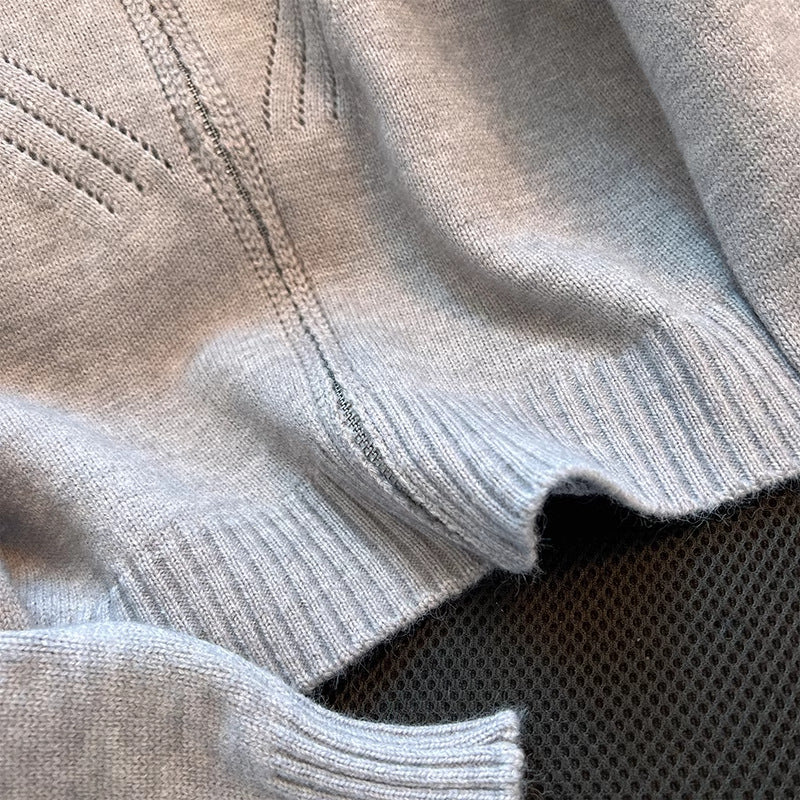 Damen sportlicher Strickpullover mit dekorativem Reißverschluss Drune