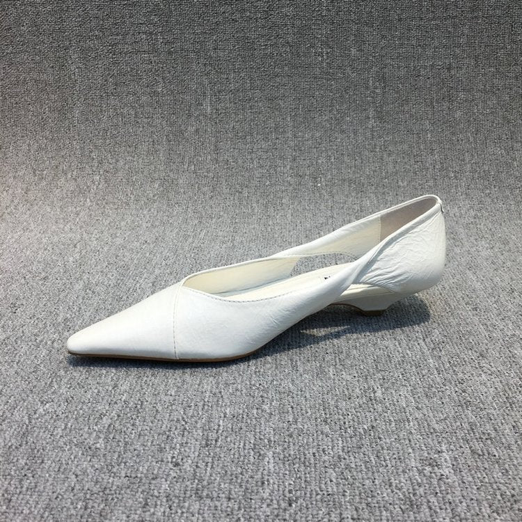 Damen raffinierte spitze Ballerinas mit geschmeidiger Lederoberfläche Drune