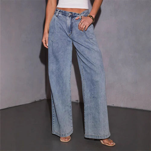 Damen Weite Jeanshose mit hohem Bund und lässigem Schnitt Drune